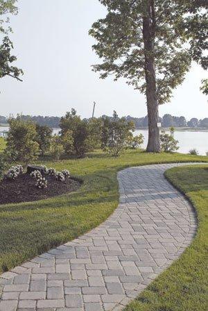 Long winding brick patio