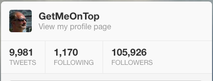 Follow Us on Twitter @getmeontop for the most relevant up to date info on SEO, PPC, Optimization Local Search, Social Media. Over 100,000 Followers!