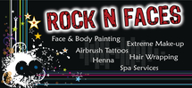 Airbrush Tattoos & Face Painting By: ROCK-N-FACES BODY ART