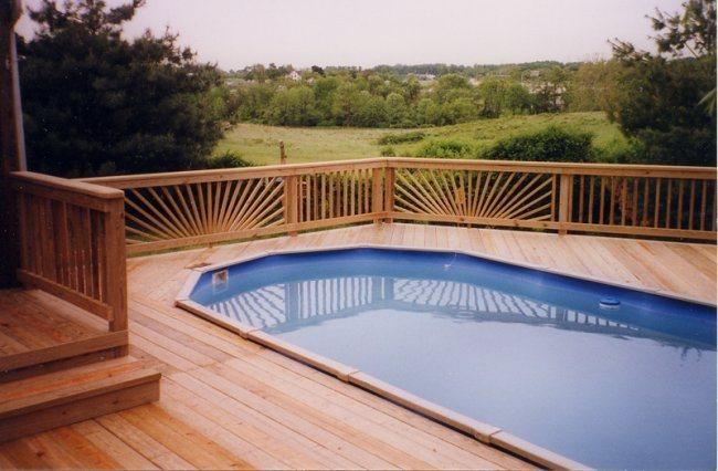 Stunning design work on wooden pool deck