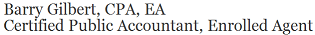 Barry Gilbert, Cpa, Ea