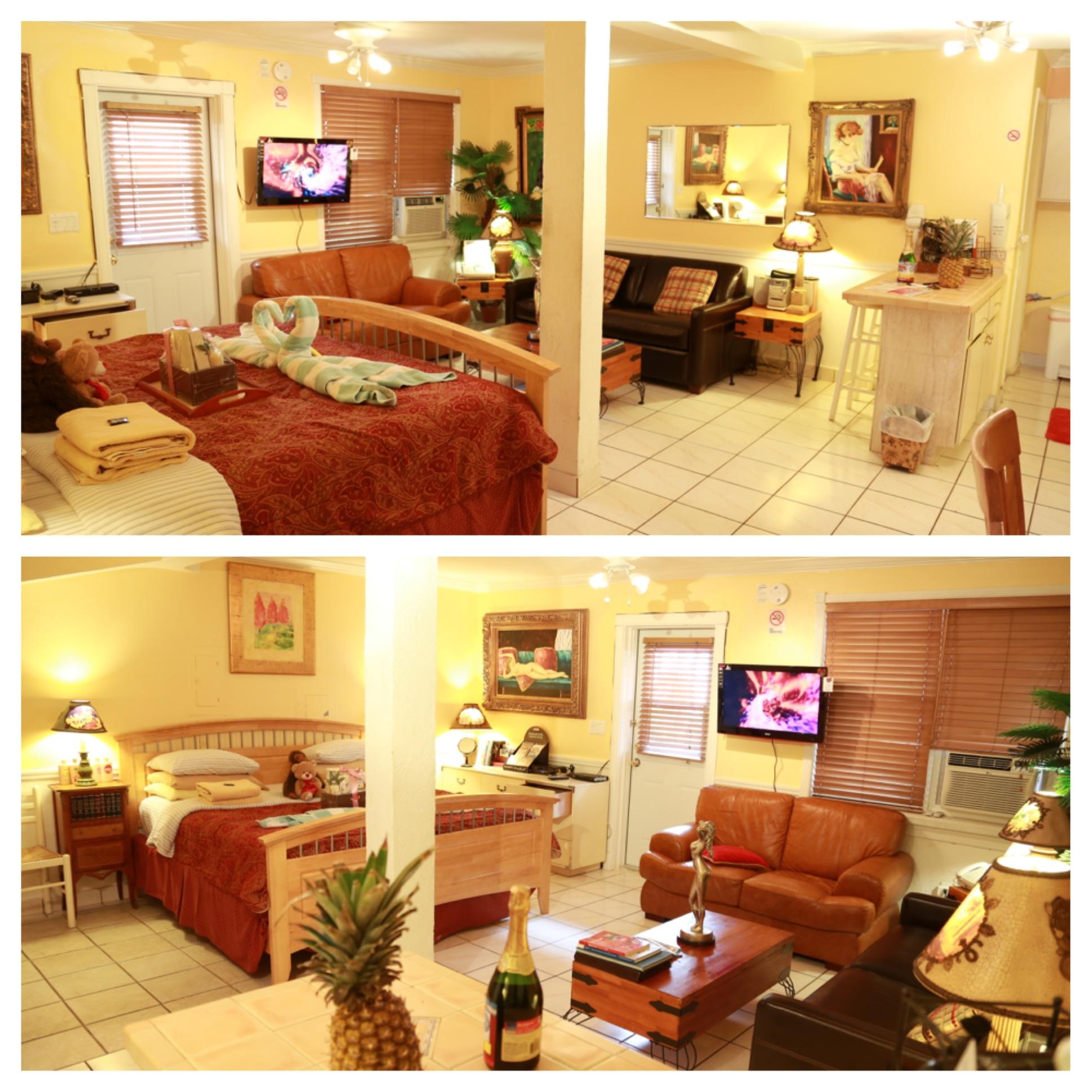 3 Diamonds AAA 1 Beach Studio Picasso   3 for 2 to 4, Large open Efficiency with King Bed open Living room Sofa Queen + Full Equipped Kitchen + Full Bath + 32