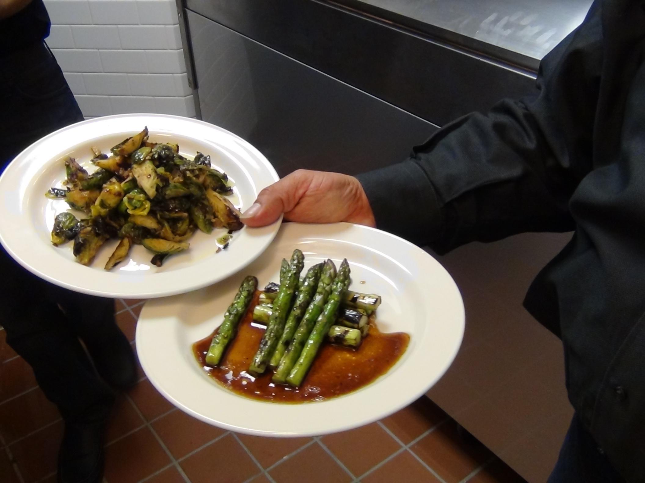 Roasted Asparagus and Brussel Sprouts at RedRocks