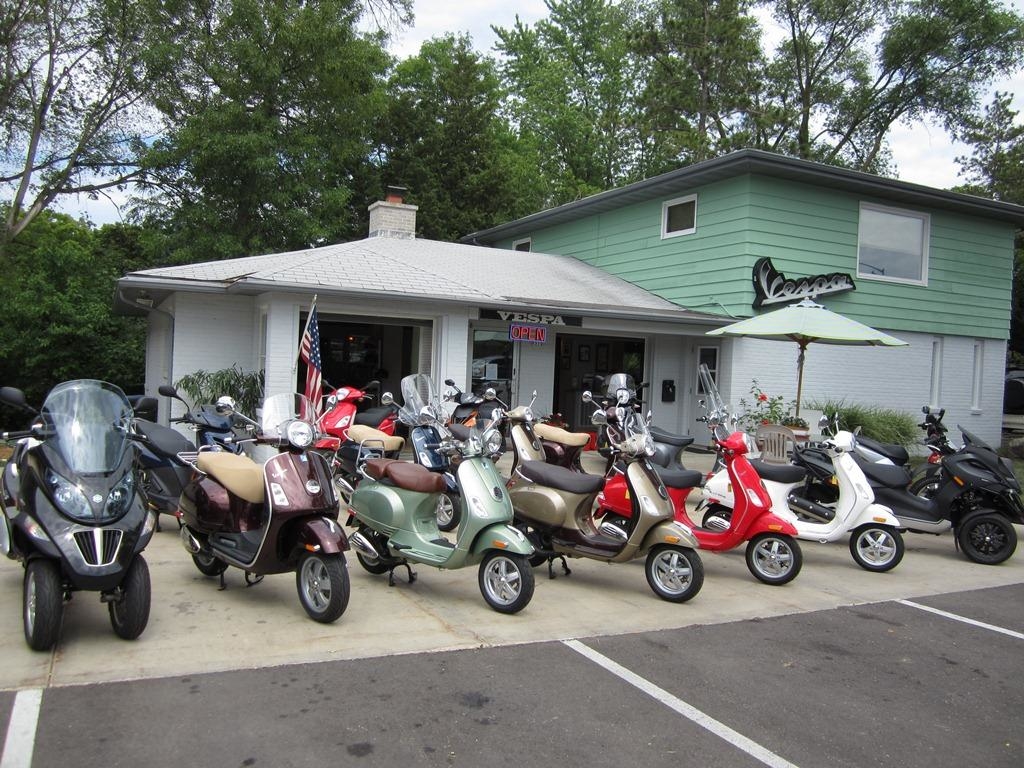 We also own and operate Vespa Madison. It is next door and shares the parking lot. When gas is $5-6 dollars a gallon everybody will want to talk about how cool Vespa's are.