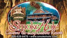 Smoke Hole Caverns &amp; Log Cabin Resort Logo
