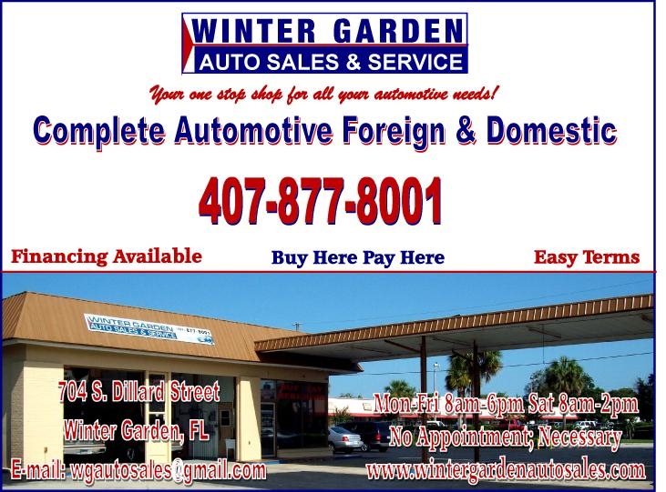 Winter Garden Auto Sales & Service, 704 S Dillard St, Winter Garden, FL