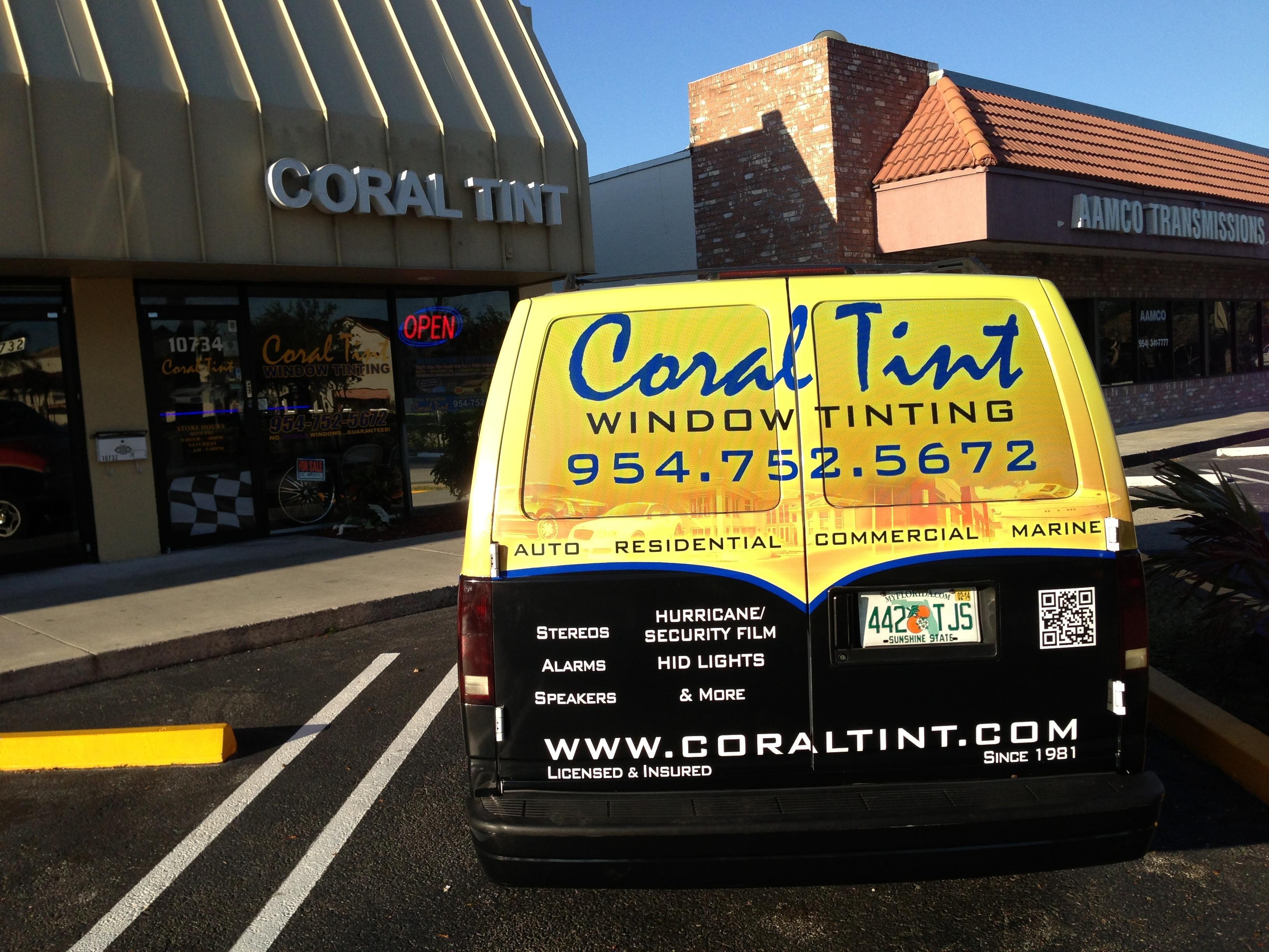 Auto Window Tinting in FL CORAL SPRINGS 33076 CORAL TINT SOUND AND SECURITY INC. 10734 WILES ROAD (954)752-5672