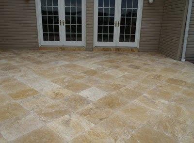 Travertine patio