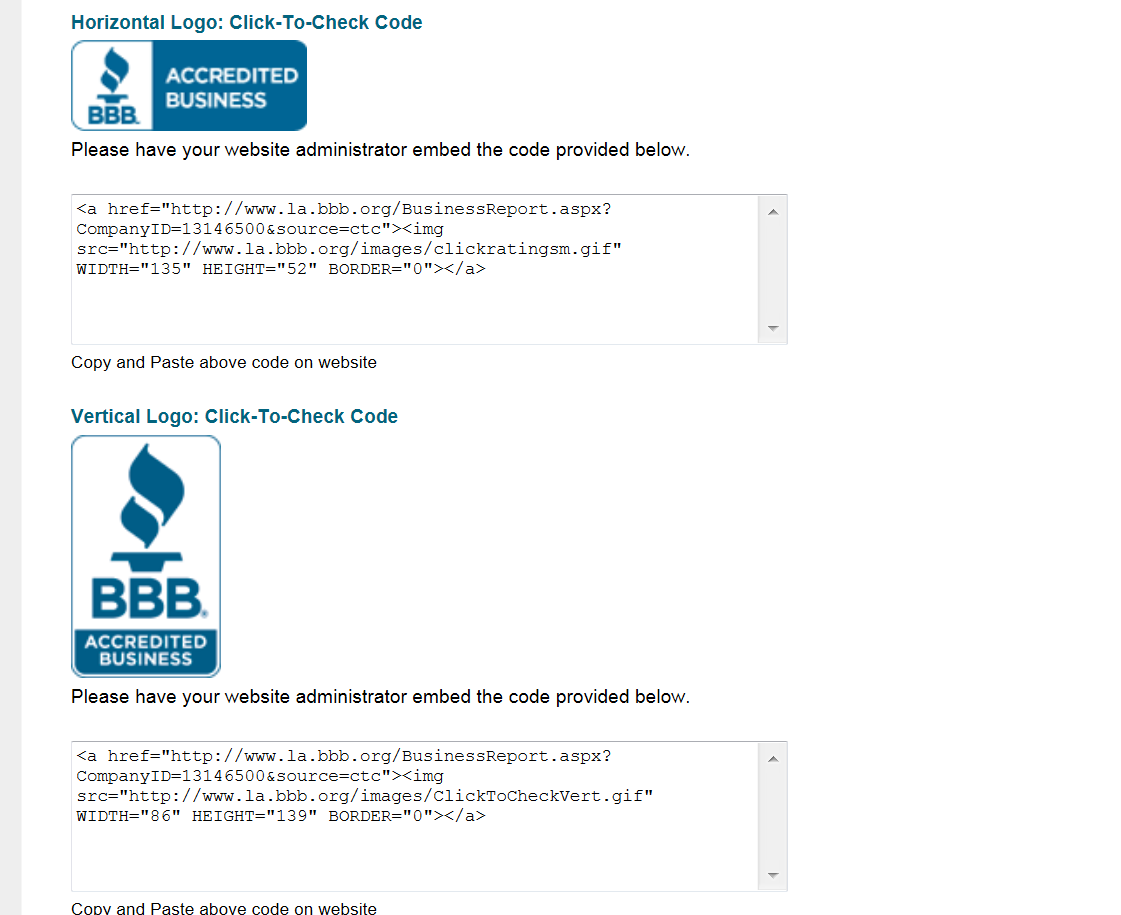 Check out our ratings at the Better Business Bureau -BBB