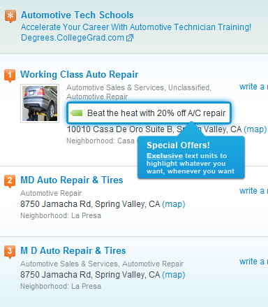 Citysearch advertising
