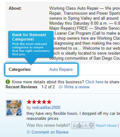 Local search engine marketing