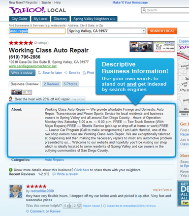 Add a business to Yahoo!