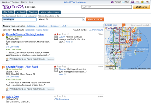 Sample business listings