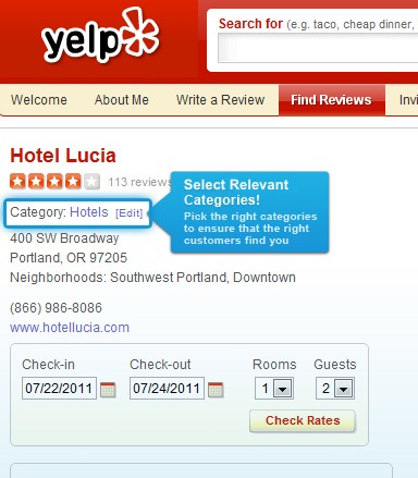 Yelp business listing management