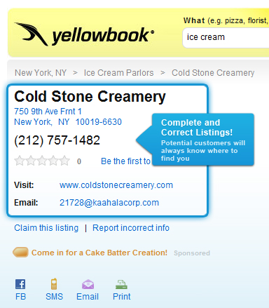 Yellow pages advertising package