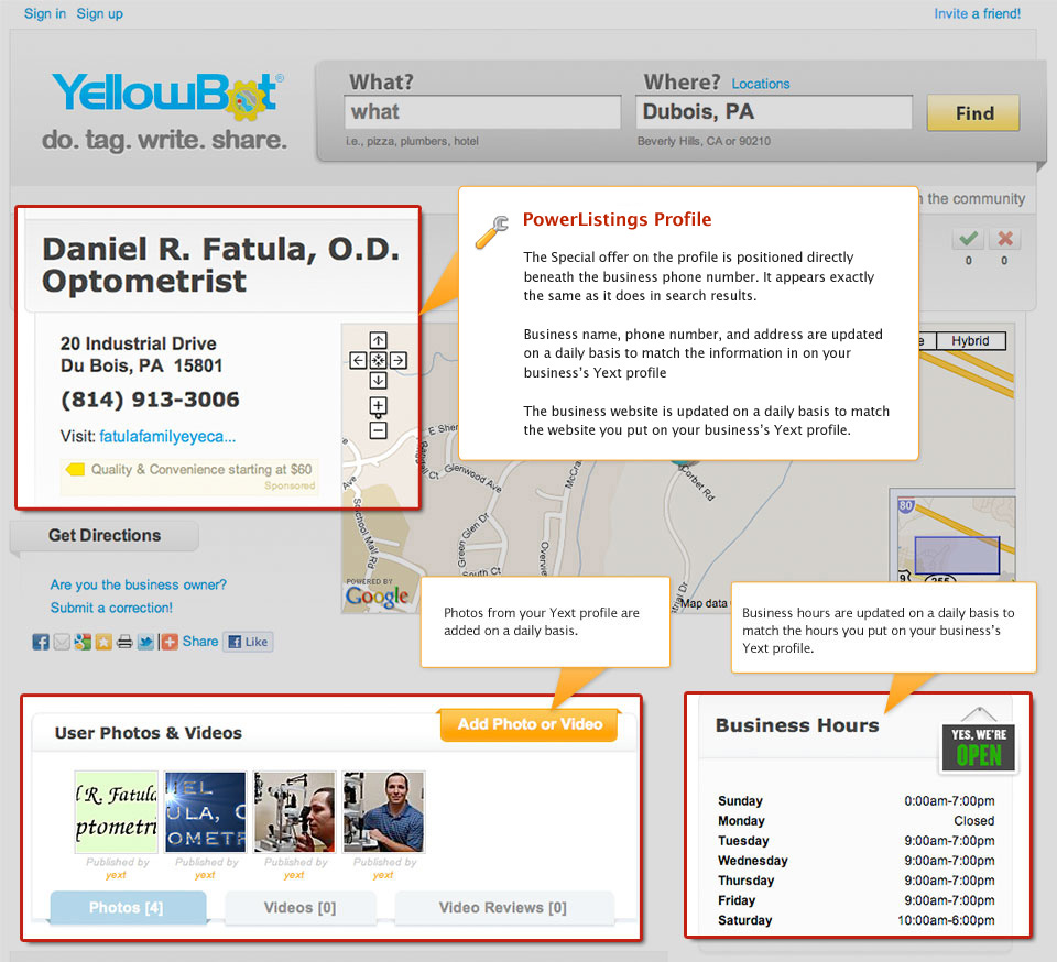 PowerListings Live on YellowBot