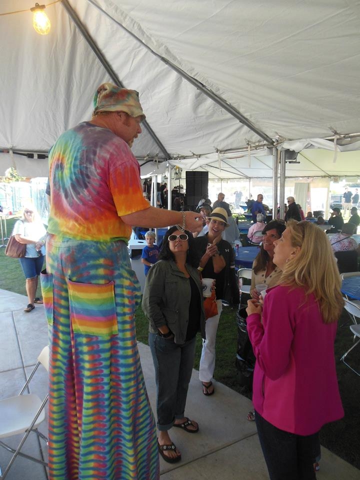 Stilt walking another crowd pleaser! That John Measner performs!