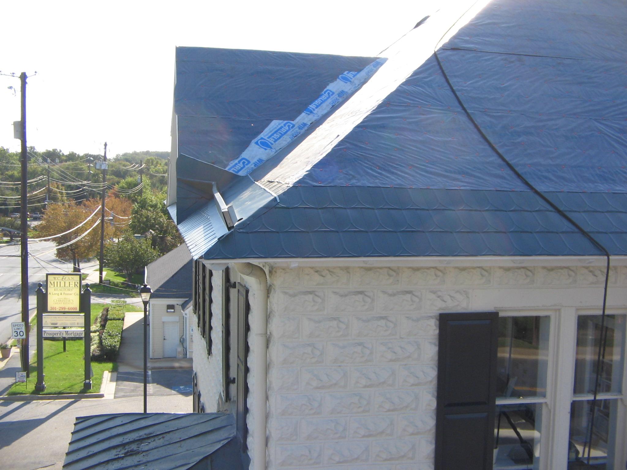 Commercial roof being done